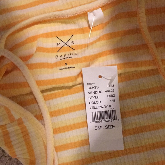 Pacsun yellow striped tank top - Picture 2 of 3